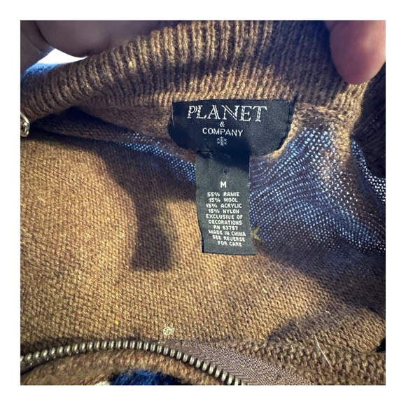 Vintage Planet & Company Cardigan Sweater with Snowman Design - Picture 5 of 5